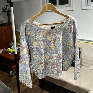 vintage floral crew neck sweater